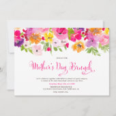 ペイントされた庭の春の花の母の日のブランチ 招待状 (正面)