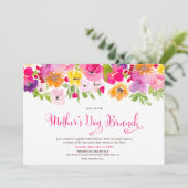 ペイントされた庭の春の花の母の日のブランチ 招待状 (スタンド正面)