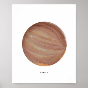 ペイントされた惑星金星アートプリント ポスター