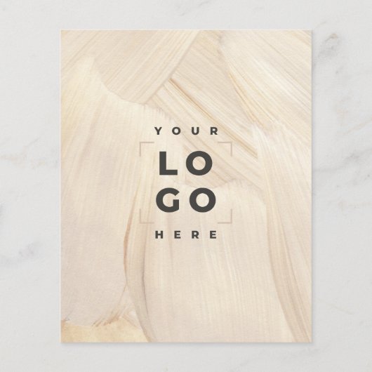 ペイントされた抽象的な自然なエレガントなニュートラルQRコード チラシ (裏面)