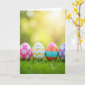 ペイントされた春の卵形カード カード (黄色い花)