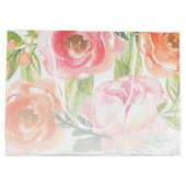 ペイントされた水彩花の花嫁のシャワー ラージペーパーバッグ (裏面)