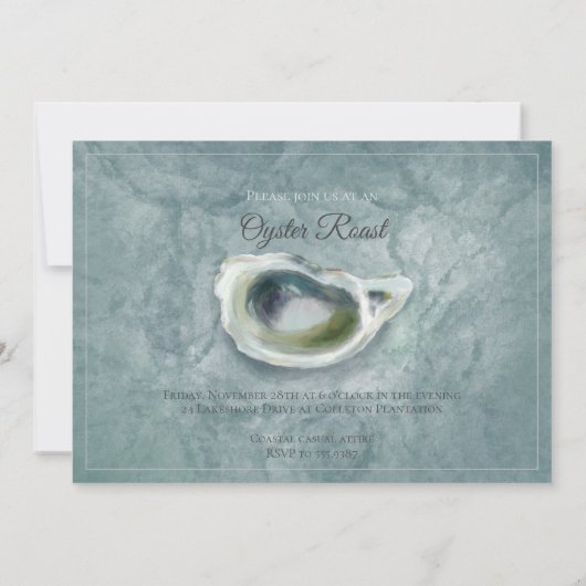 ペイントされた牡蠣のローストへの招待状 招待状 (裏面)