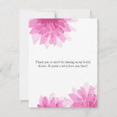 ペイントされた花々 | ブライダルシャワーのお礼 サンキューカード (裏面)