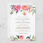 ペイントされた花々 ボタニカル フラワーのウェディング招待状 招待状 (正面)