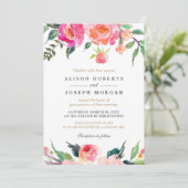 ペイントされた花々 ボタニカル フラワーのウェディング招待状 招待状 (スタンド正面)