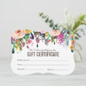 ペイントされた花のサロン ギフト証明書テンプレート (スタンド正面)