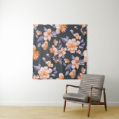 ペイントされた花のシームレスな背景 タペストリー (インサイチュ(横))