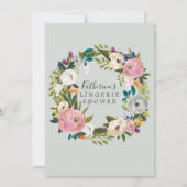 ペイントされた花のランジェリーシャワー 招待状 (裏面)