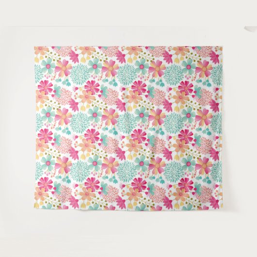 ペイントされた花の写真用背景ファブリックシート タペストリー (正面(横))