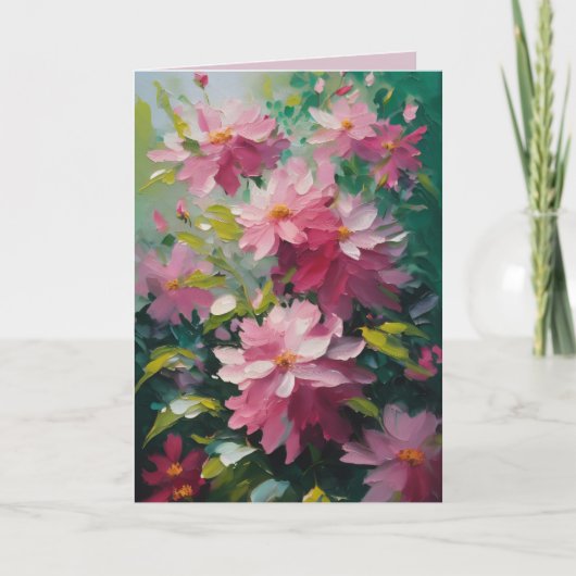 ペイントされた花の各種用途、メッセージカード サンキューカード (正面)