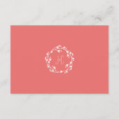 ペイントされた花の結婚式の受付カード エンクロージャーカード (裏面)