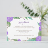 ペイントされた花の結婚式の受付カード 招待状 (スタンド正面)