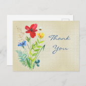 ペイントされた花束の麻の布　ありがとう ポストカード (正面/裏面)