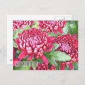 ペイントされた菊の水平ポストカード ポストカード (正面/裏面)