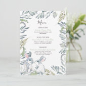 ペイントされた葉と水彩のウッドランドのうさぎたち メニュー (スタンド正面)