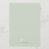 ペイントされた葉と水彩のウッドランドのうさぎ メニュー (裏面)