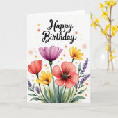 ペイントされた誕生日の花カード カード (黄色い花)