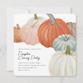 ペイントされた貴重なカボチャの彫刻パーティーコンテスト 招待状 (正面)