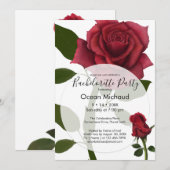 ペイントされた赤いバラ | 白 招待状 (正面/裏面)