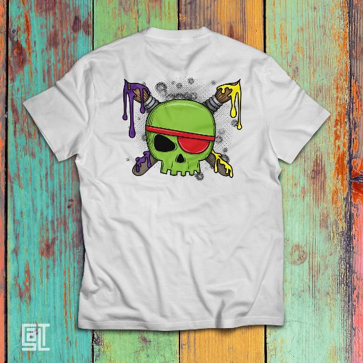 ペイントしたアートスクールのドクロデザインに必須 Tシャツ
