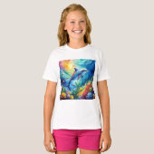 ペイントしたイルカ Tシャツ (正面フル)