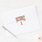 ペイントした花の庭の数字の誕生日パーティー スクエアシール (封筒)