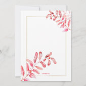 ペイントした葉の写真招待状 招待状 (裏面)