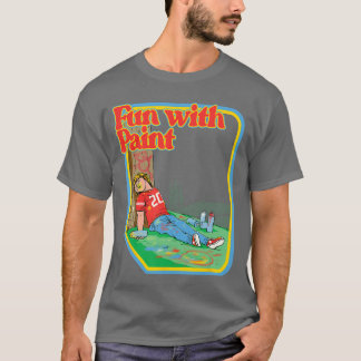ペイントで楽しむ 面白い ユーモラスな ビンテージ 子供のゲーム Tシャツ
