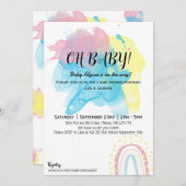 ペイントのしぶきシャワー 招待状 (正面/裏面)