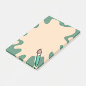 ペイントの飛沫がついたペイントブラシ アート ポストイット (アングル)