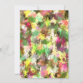 ペイントの飛沫がついた紅葉の感謝祭の食事 招待状 (正面)