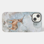 ペイントの鹿と惑星のiPhone 13ケース iPhoneケース (裏面横)