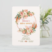 ペイントウォーターカラーの花輪の招待状 招待状 (スタンド正面)