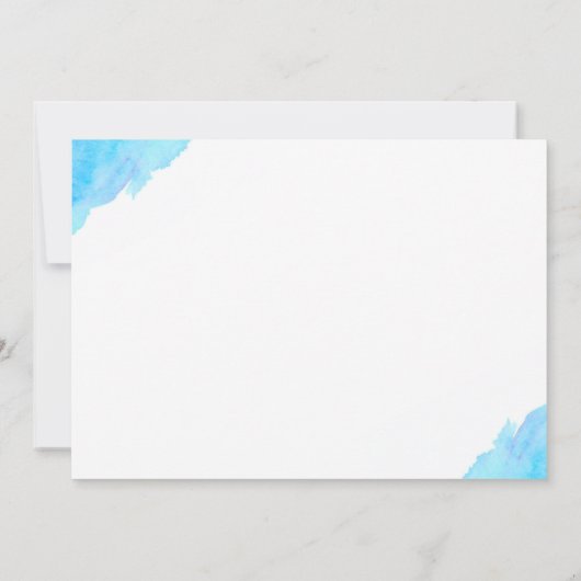 ペイントウォーターカラーブルーターコイズ サンキューカード (裏面)