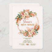 ペイントウォーターカラー花輪招待状 招待状 (正面/裏面)