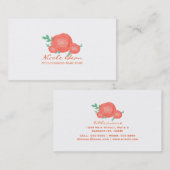 ペイントオレンジ花モダンビジネスカード 名刺 (正面/裏面)