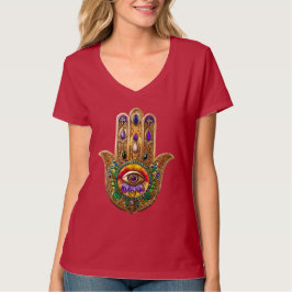ペイントゴールドハムサアメジストルビーサードアイ Tシャツ