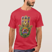ペイントゴールドハムサアメジストルビーサードアイ Tシャツ (正面)