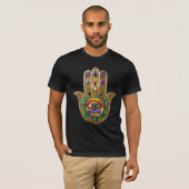 ペイントゴールド ハムサ アメジスト ルビー サードアイ Tシャツ (正面フル)