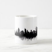 ペイントスタイルの街のシルエット コーヒーマグカップ (中央)