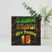 ペイントスプラッシュ誕生日パーティー招待状 18歳 招待状 (スタンド正面)