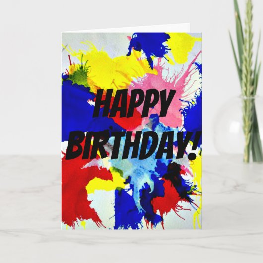 ペイントスプラッシュ お誕生日おめでとう カード (正面)