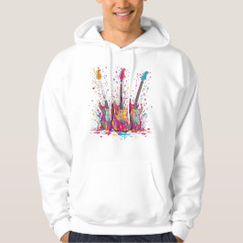 ペイントスプラッターギターTシャツ パーカ