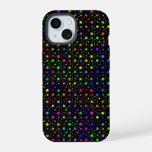 ペイントスプラッター星 iPhone 15ケース (裏面)