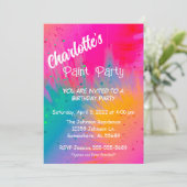 ペイントスプラッター誕生日パーティー 招待状 (スタンド正面)