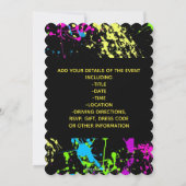 ペイントスプラッター スイート16 バースデーパーティー 招待状 (裏面)