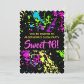 ペイントスプラッター スイート16 バースデーパーティー 招待状 (スタンド正面)