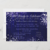 ペイントスプレーおしゃれグレンジ誕生日パーティー招待状 招待状 (裏面)