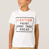 ペイントスプレー車両注意 Tシャツ (正面)